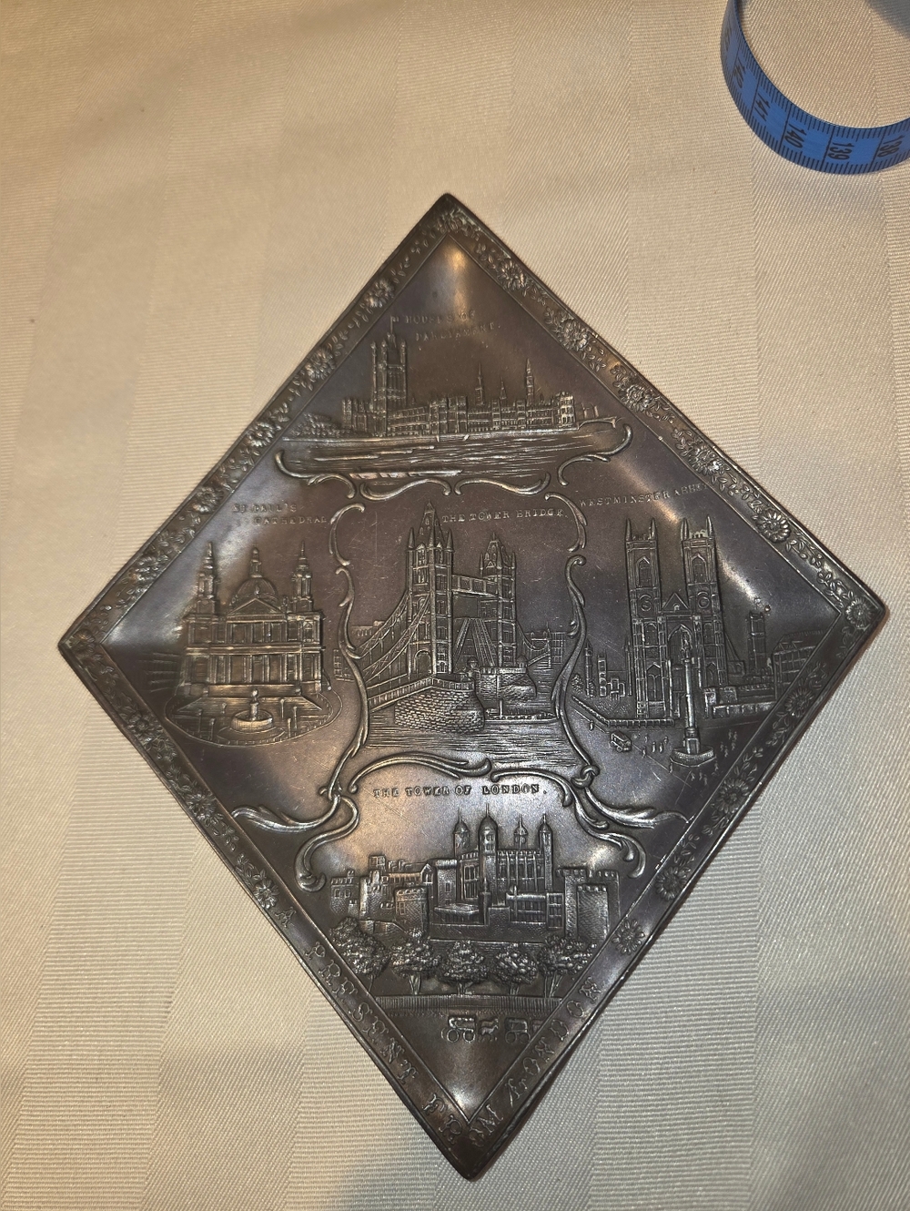 Tower Of London Stamped Souvenir Tin Tray Made In Japan
